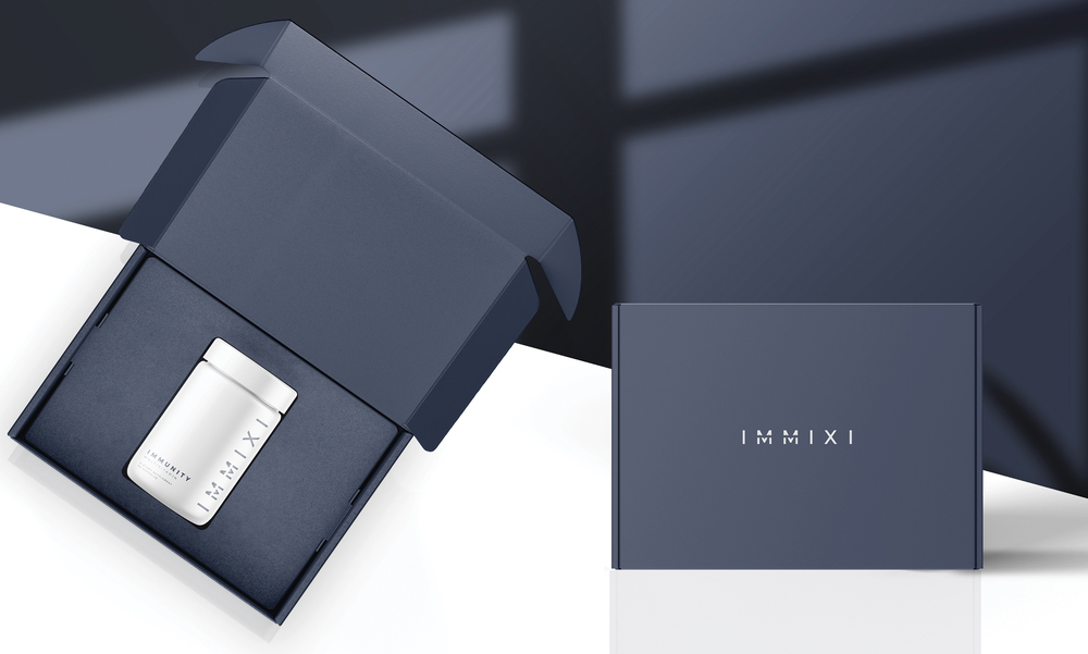 immixi supplement luxury high end mailer box and label design
